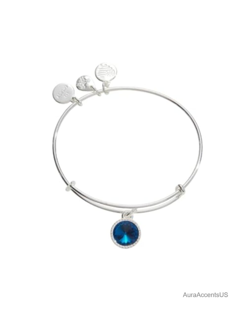 Birthstone Charm Expandable Bangle Bracelet for Women